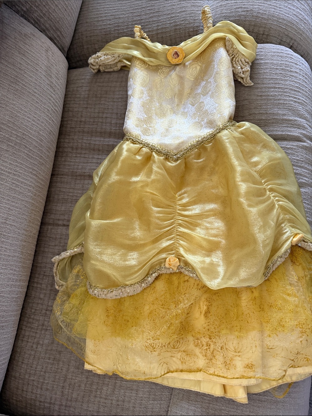 Disney’s Bell from beauty and the beast, beautiful yellow and gold size small